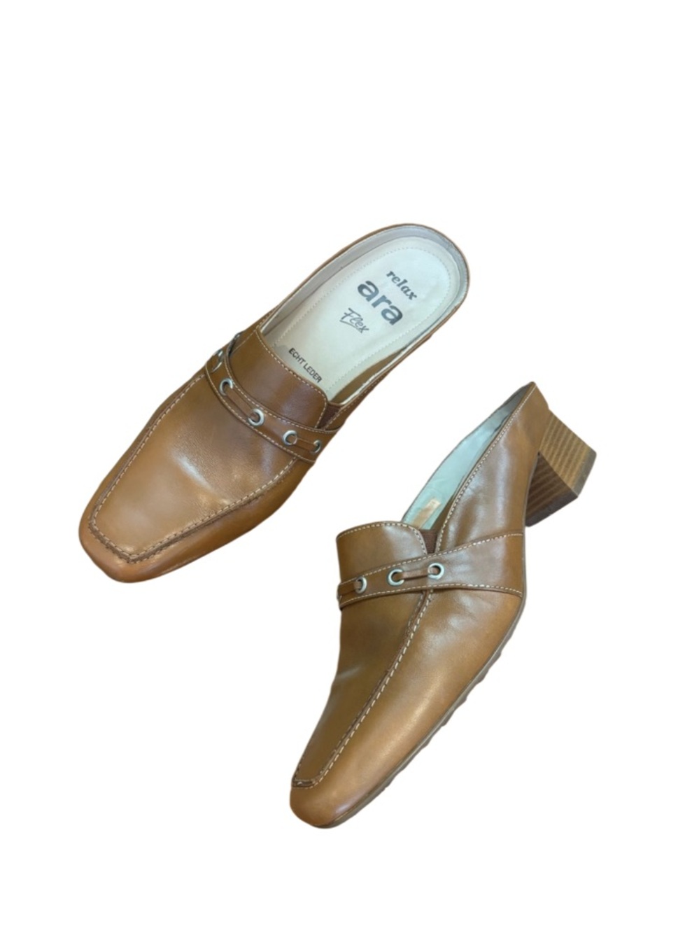 Ara Flex Brown Leather Mules